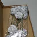 12-Pack Artificial Chrysanthemum Ball Flowers, 11 Inch Faux Chrysanthemum Silk Bouquets Real Touch Faux Flowers for Home/Wedding/Christmas/Party[Silver]