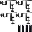 Internal Curtain Rod Set 0.8-2.3 Inch Wide Track No Drilling Required, Tool-Free,Magnetic Curtain Hooks, Black 4 Pieces (US Patent Application)