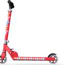 Jetson Scooters - Jupiter Kick Scooter (Red) - Collapsible Portable Kids Push Scooter - Lightweight Folding Design with High Visibility RGB Light Up LEDs on Stem, Wheels, and Deck