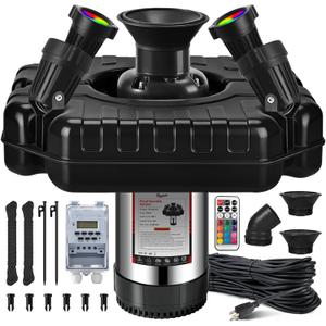 Pond Fountain Aerator，1HP 110V 750W，4RGB Lights Fountain Pump