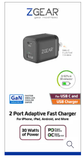 ZGear 2 Port Adaptive Fast Charger