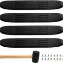 RULLINE Upgraded Universal Non-Slip Step Pad Replacement Kit - Durable Tread Covers Compatible with Trucks, SUVs & Vans - Accessory Upgrade (Matte Black Finish) 4pack