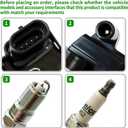 8 Pack Square Ignition Coil D581 UF-271 & Iridium Spark Plug Wire M8-48322R Compatible with Silverado 1500 2500 3500 4.8L 5.3L 6.0L 8.1L 1999-2007 12556893 12558693 12570553 3859078 38590782