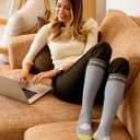 CTHH Cotton Compression Socks for Women 15-20mmHg Cute Knee High Socks Support for Running, Travel, Nurse, Pregnancy, Size: Small-Medium