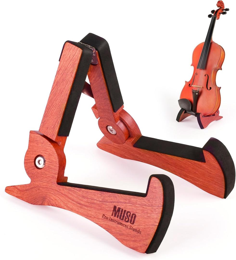 MUSO Violin Stand, Ukulele Stand Premium Solid Wood, Lightweight&Stylish Holder for Violin,Ukulele and Banjo Rabbit-Shape Patented