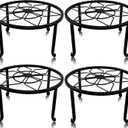 yosager 4 Pack Metal Plant Stands for Flower Pot, Heavy Duty Black Iron Potted Stand Holder, Indoor Outdoor Rustproof Metal Planter Container Round Supports Display Rack for Home & Garden Decor