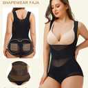 Irisnaya Body Shaper for Women Tummy Control Shapewear Bodysuit Faja Colombian Butt Lifter Waist Trainer Girdles (Black)