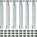 Mwellewm 6 Sets Plant Stakes 12/25/36 Inch Adjustable Plant Support Stakes Tall for Indoor Outdoor Plant Holder Stick Steel Garden Stem Pole Amaryllis Stakes with 30 Clip for Tomato Orchid Lily Flower (Dark Green)