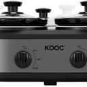 KOOC Double Small Slow Cooker, Buffet Server and Warmer, 2 Mini Pots with 3 Individual Adjustable Temp, Dual Ceramic Pots, Free Liners for Easy Clean-up, Stainless Steel, Total 2.5 Quart, Grey, Round