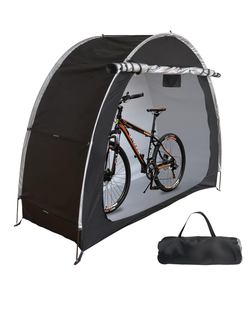 210D Oxford Bike Tent for Outdoor, Waterproof 2 Bikes Storage Shelter Shed, UV Resistant Bicycle Cover for Rain Sun Protection, Easy Setup for Garden for Bike,Motorcycle Shelter (78.7x33.5x65inch)