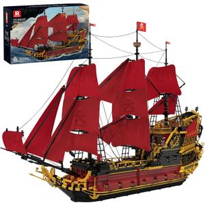 Reobrix Revenge Pirate Ship Building Block Set for Adults, 5666+ Pieces Historical Model Kit 66049, Collectible Sailing Ship Boat Construction Toy, Christmas Birthday Gifts
