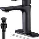 Faustina Black Bathroom Faucet - Single Hole & Three Holes Vessel Sink & Basin Faucets with Pop Up Drain