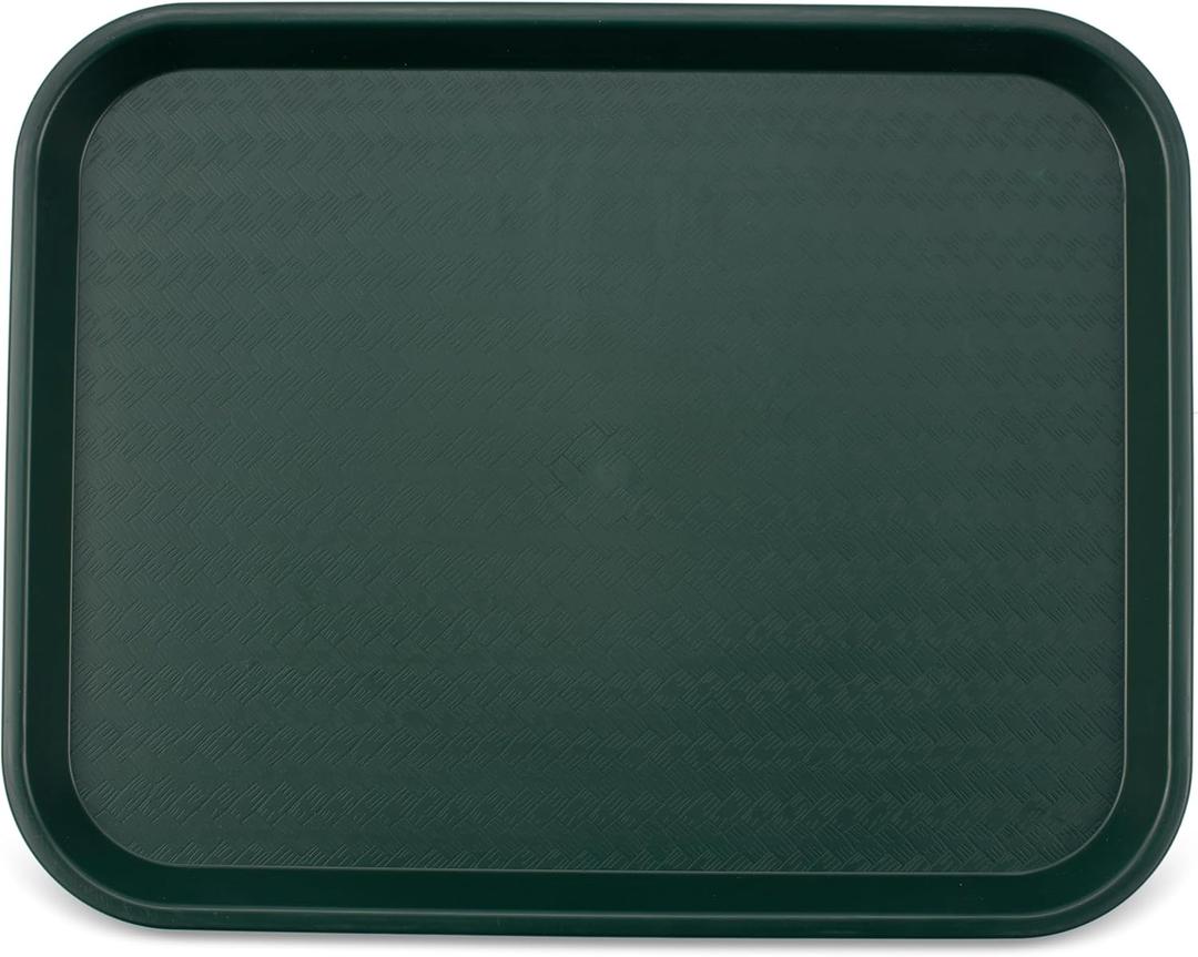 Carlisle FoodService Products Cafe Fast Food Cafeteria Tray with Patterned Surface for Cafeterias, Fast Food, And Dining Room, Plastic, 17.87 X 14 X 0.98 Inches, Forest Green
