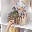 Purse Organizer for Closet, Sleek Transparent Acrylic Shelf Dividers, Adjustable Bag Organizer with 8 Baffles + 1 Hat Stand for Handbags & Baseball Caps