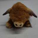 Happy Fuel Highland Cow Microwavable 1.5lbs Unscented Heating Pad for Women & Kids- Cute Soft Cozy Pillow Plush Heatable Warm Stuffed Animals- Kawaii Hot & Cold Plushie Toy- Cow Gifts for Girls & Boys (Brown)