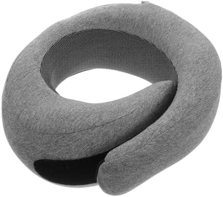 CALLARON Memory Foam U-Shaped Travel Neck Pillow Fastener Grey Color Ergonomic Design for Airplane Car Office and Home for Adults