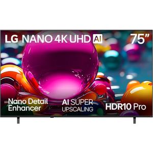 LG 75-Inch Class Nano AI 4K NU85 Series Smart TV w/AI Sound Pro, HDR10, AI 4K Super Upscaling, Filmmaker Mode, Wow Orchestra, Compatible with Alexa (75NU850BPUA, 2026)