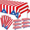 Chumia 6 Pack Puerto Rico Party Tablecloth Decorations Puerto Rico Themed Tablecloths for 12th of June National Day Country Decoration Kitchen Dining Room Home Dinner, 54 x 108 inches