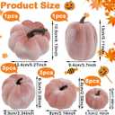 16Pcs Pink Fake Foam Pumpkins Decorating Velvet Fabric Pumpkin Bulk Fall Table Bowl Centerpiece Farmhouse Harvest Decorative Halloween