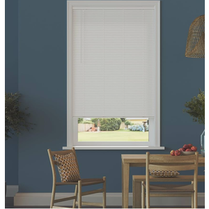 Cordless Room Darkening Mini Blinds For Indoor Windows 17.75 - 23.75 X 48 L - White, Over 1,400 Custom Sizes Starting at 9.97, 1" Vinyl Slats, Horizontal Window Blinds by Lumino, White