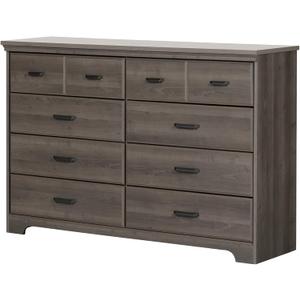 South Shore Versa 8-Drawer Double Dresser Gray Maple, Traditional