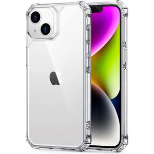 ESR for iPhone 14/iPhone 13 Case, Military-Grade Protection with Shock-Absorbing Corners, Scratch-Resistant and Anti-Yellowing Acrylic Back, Slim Protective Phone Case, Air-Armor Series, Clear | Shockproof, Air-Guard Corners, Shock-Absorbing, Yellowing-Resistant, Acrylic Back