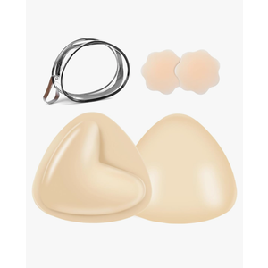 Sticky Bra Inserts, Double-sided Sticky Push Up Inserts, Reusable Bra Pad Inserts for Bikini Dress Swimsuit Sports Bra D