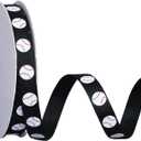 Ribest Baseball Ribbon, 3/8 Inch Grosgrain Sports Ribbon for Crafts Hair Bows Gift Wrapping Team Decor Party Decorations, Black/White/Red, 10 Yards 2 Pack