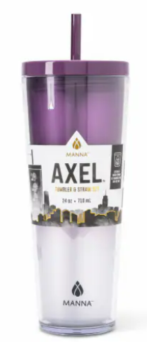 Manna™ Axel™ Plastic Tumbler & Straw Set - Purple 