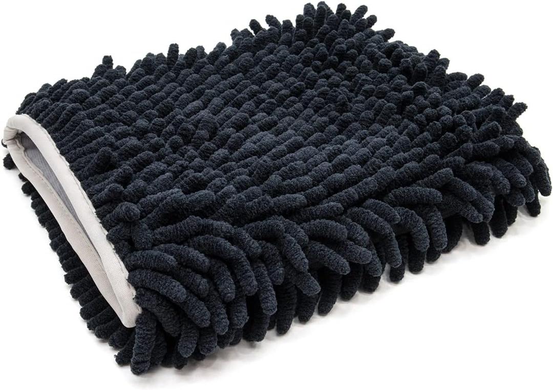 Autofiber Zero Cuff Microfiber Black Wash Mitt - Pack of 1 (7 inch x 9 inch)