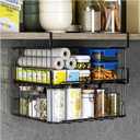 Under Shelf Basket Storage 2Pack - 11.8in Metal Under Cabinet Shelf, Hanging Wire Basket Shelves, Undershelf Storage Basket for Kitchen Pantry Bookshelf (Black)