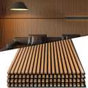 Art3d 4-Pack 48" x 24" Acoustic Wood Panels for Wall, Soundproof Wood Slat Panel for Wall and Ceiling, 3D Fluted Sound Absorbing Paneling for Interior Wall Decor, Living Room, Bedroom - Teak