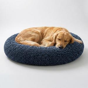Muddy Mat Cloud K-9 Bed for Dogs & Cats, Soft & Relaxing Donut Dog Bed, Chenille Material, Removable Cover, Washable & Dryer SafeNavy Blue Large(40'x40')
