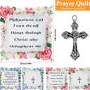 8 Pack Mini Prayer Quilts with Cross Inside Bulk Floral Scripture Squares Pocket Prayer Quilt Christian Gift for Women Bible Verse Religious Faith Appreciation Gifts Prayer Cloth with Poem Scripture