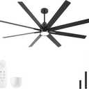 Rayqueen 72 Inch Black Ceiling Fans with Lights and Remote,Includes Downrod
Black Blades,6 Speed Reversible DC motor,3-color temperature dimmable LED.5.9/11.8/23.6 inch downrod
