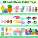 Jumlys 30 Pack Prefilled Easter Eggs with Toys, Mix 4 Sizes Surprise Plastic Easter Eggs with Toys Inside, Perfect for Easter Egg Hunt , Basket Stuffers and Party Favors