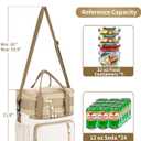 LOKASS Lunch Box for Women-Double Deck Insulated Adults Lunch Bag with Removable Shoulder Strap- Cute Wide Open Lunch Tote for Work/Office/Picnic/Beach/Travel (Brown)