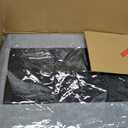 Foldable Foot Stool Ottoman, Modern Foot Rest with Bamboo X Legs & Thick Foam Cushion, Folding Foot Stools Small Padded for Bedroom Living Room, Footstool for Chair Couch (Natural - Grey)