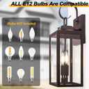 Oil Rubbed Bronze Dusk to Dawn Outdoor Wall Lighting, 19" Large Outside Modern Wall Sconce Lantern, Industrial Porch Light Wall Mount, Waterproof Farmhouse Exterior Lamp 2-Light Brown, 2 Pack