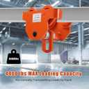 Garvee Manual Trolley 4400 LBS/2 T Load Capacity Beam Trolley with Dual Wheels Adjustable Width