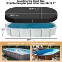 LXKCKJ 12x24 FT Rectangular Pool Cover for Above Ground Pool, Solar Oval Pool Cover Protector, Winter Pool Cover with Accessories Set Ideal for Cold and UV Resistant, Dustproof (Black)