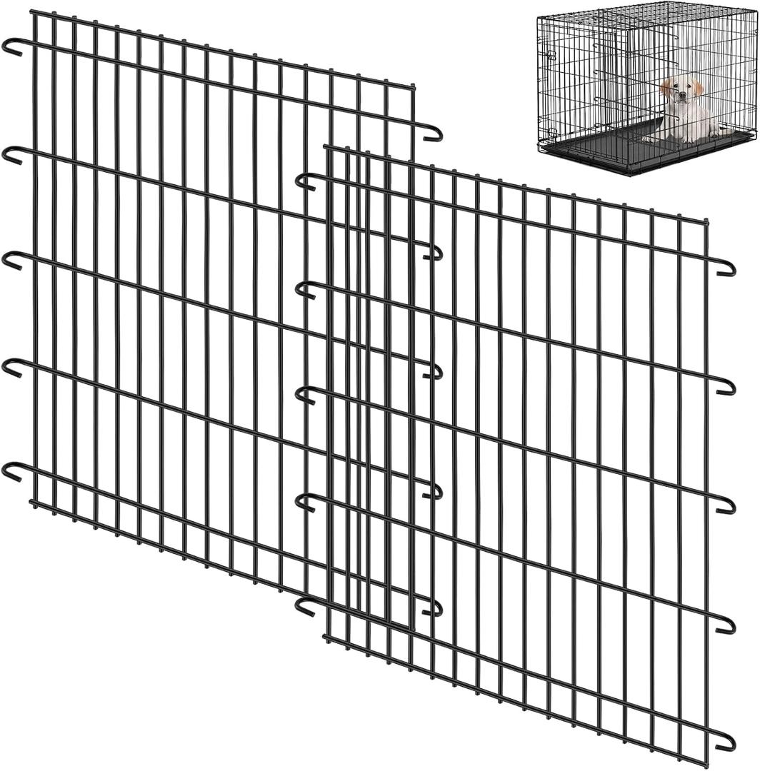 Tandefio 2 Pack Dog Crate Divider Panel for 42 Inch Crates - Adjustable Metal Pet Kennel Divider for Large, Medium & Small Dogs | Easy Installation & Secure Design (26 x 26.8 Inches)