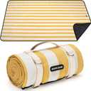 Outdoor Picnic Blankets Waterproof Large, Sandproof Backing Portable for Family, Friends, Kids, Picnic Mat Machine Washable for Camping Party, Grass, Beach Park, Playground(Butter Yellow)
