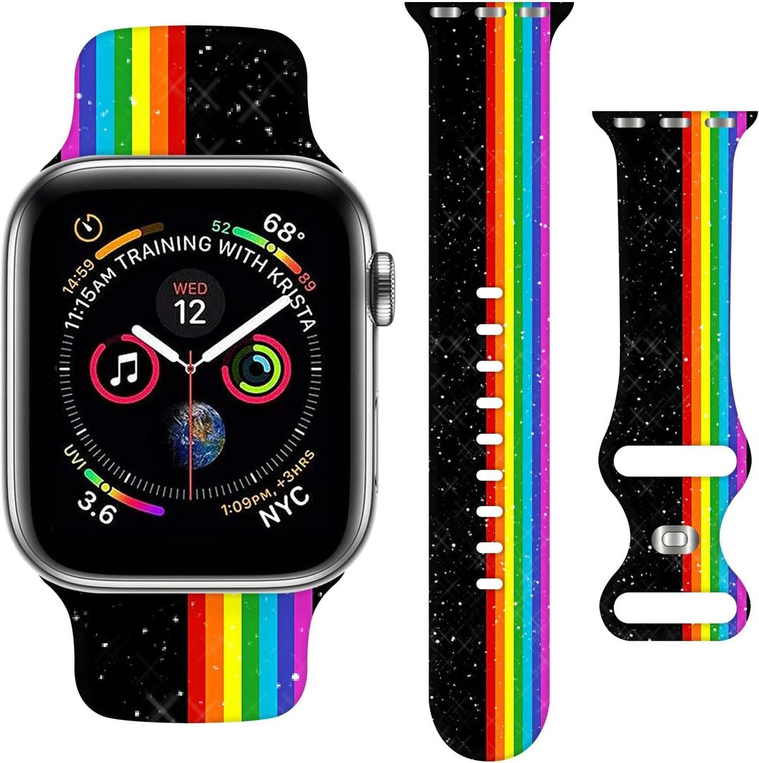 Sport Strap Compatible with Apple Watch Band 38mm 40mm 41mm 42mm 44mm 45mm 46mm 49mm Men Women,Adjustable Soft Silicone Wristbands for iWatch Ultra Series 11 10 9 8 7 6 5 4 3 2 1 SE