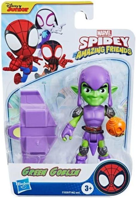 Marvel Spidey & His Amazing Friends Action Figures Superheroes + Villains (Choose Figure) (Green Goblin (4 inch))