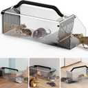 2025 Humane Mouse Trap Indoor,Animal Humane Live Cage Trap,Sensitive Pedal Trigger,Extended Transparent Humanes Rat Trap Outdoor,Easy to Catch&Release Live Animal Trap for Rodent,Mice,Mole,Vole,Shrew