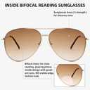 3 Pack Bifocal Reading Sunglasses for Women Men, Aviator Sun Readers Glasses Gradient Lens Shades UV400 +2.0