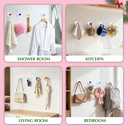 Suction Cup Hooks for Shower No-Drill Bathroom Hooks for Towels, Robes, Loofah Mountable on Bathroom Walls, Kitchen, Glass, Mirrors, Tile and Smooth,Non-Porous Surfaces (2, Klein Blue White)