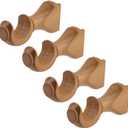 Antrader Wood Curtain Rod Brackets,Wood Color Support Bracket,Window Curtain Hooks for Curtain Rod 1-3/8in(35mm) Diameter,Pack of 4