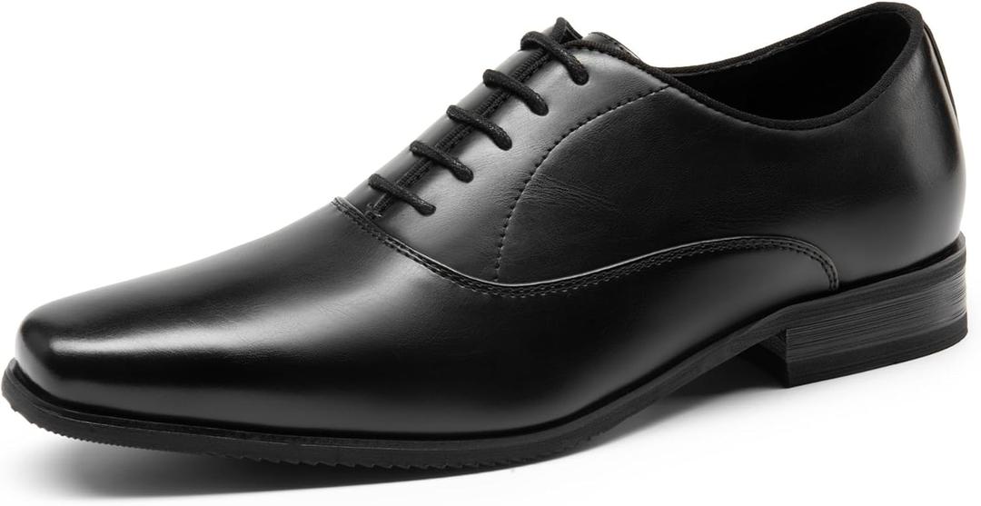 Bruno Marc Men's Plain-Toe Lace Up Dress Oxfords, Black US 9